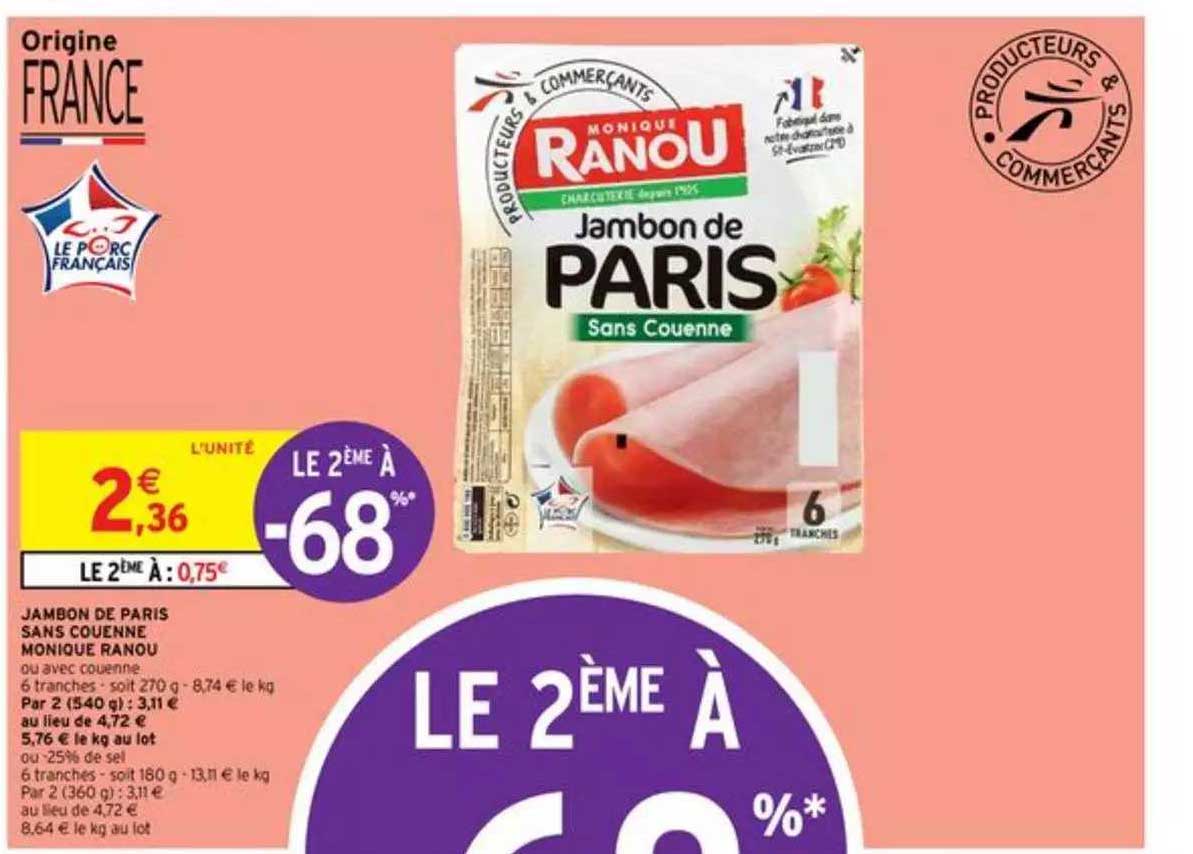 jambon de paris sans couenne monique ranou