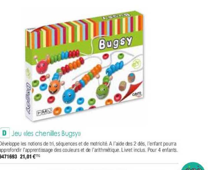 jeu "les chenilles bugsy"