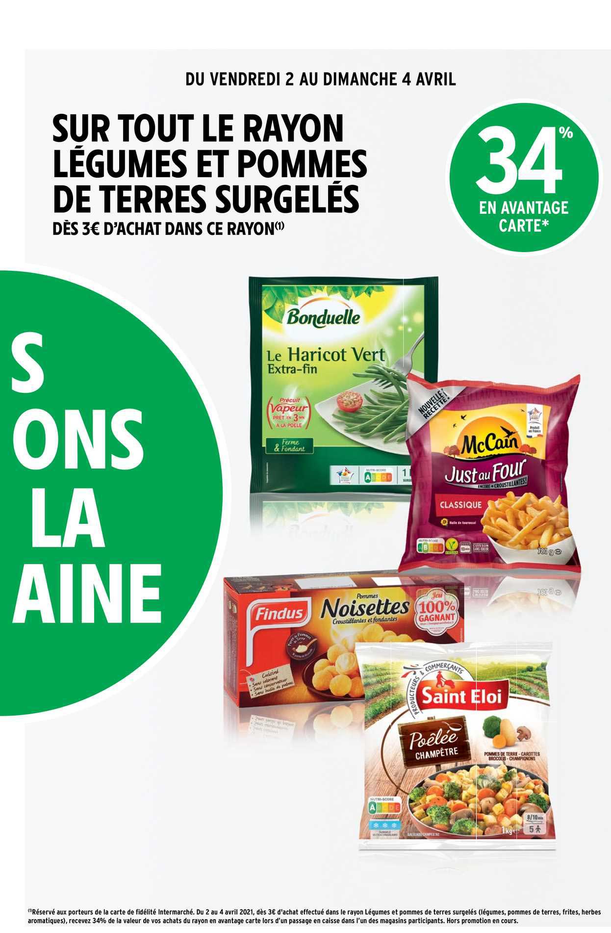 légumes et pommes de terre surgelés bonduelle, mc cain, findus, saint éloi