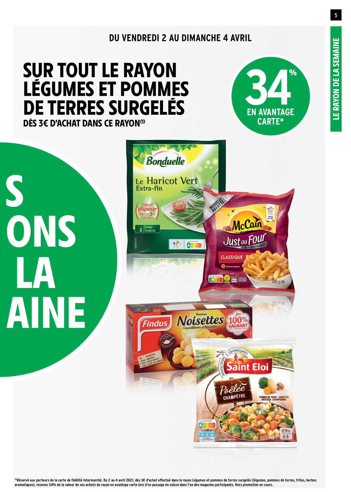 légumes et pommes de terres surgelés bonduelle, mc cain, findus, saint éloi