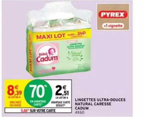 lingettes ultra-douces natural caresse cadum