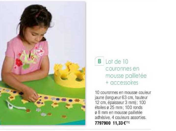 lot de 10 couronnes en mousse pailletée + accessoires