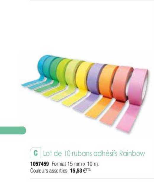 Lot De 10 Rubans Adhésifs Rainbow