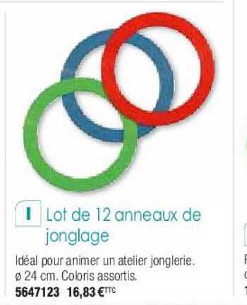 lot de 12 anneaux de jonglage