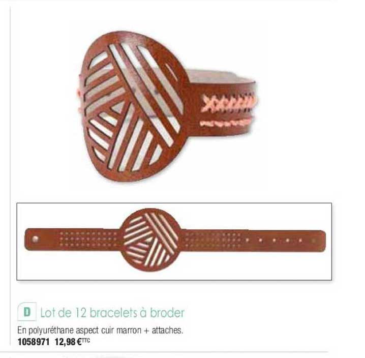 lot de 12 bracelets à broder