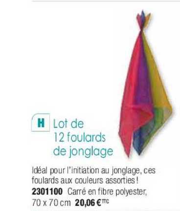 lot de 12 foulards de jonglage