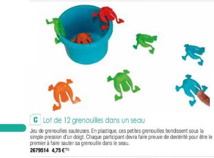 lot de 12 grenouilles dans un seau