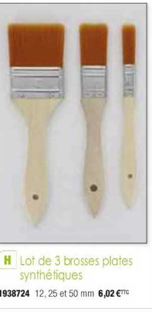 lot de 3 brosses plates synthétiques