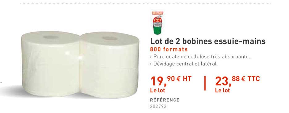 lot de 2 bobines essuie-mains