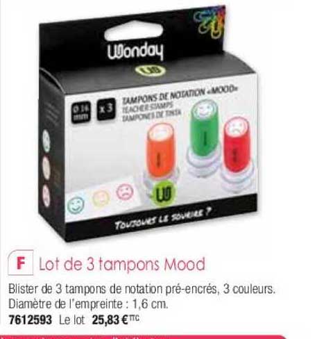 lot de 3 tampons mood wonday