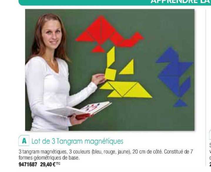 lot de 3 tangram magnétiques