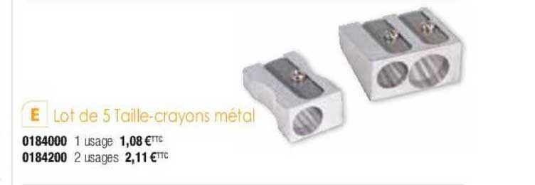 lot de 5 taille-crayons métal