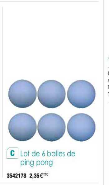 lot de 6 balles de ping pong