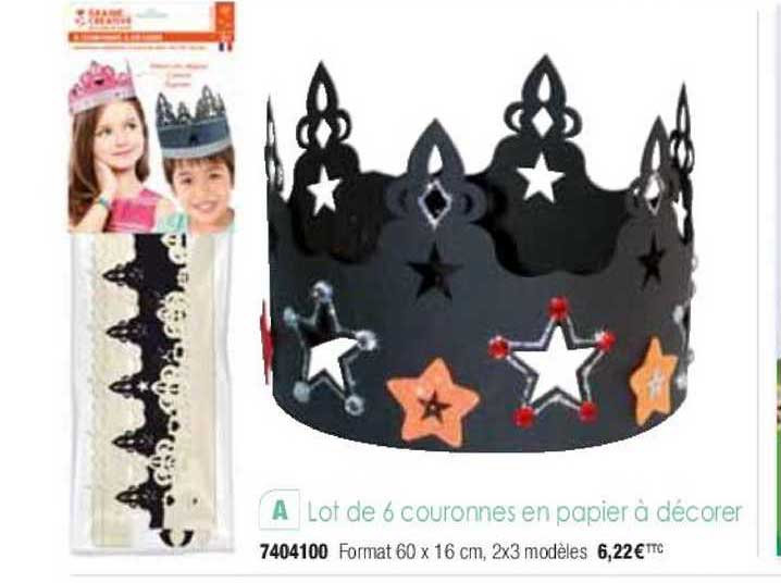 Lot De 6 Couronnes En Papier à Décorer