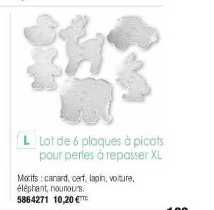 lot de 6 plaques à picots pour perles à repasser xl