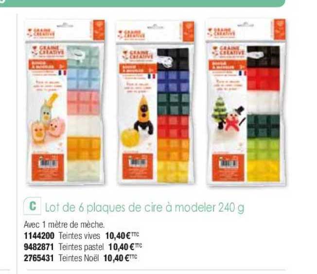 Lot De 6 Plaques De Cire à Modeler 240g