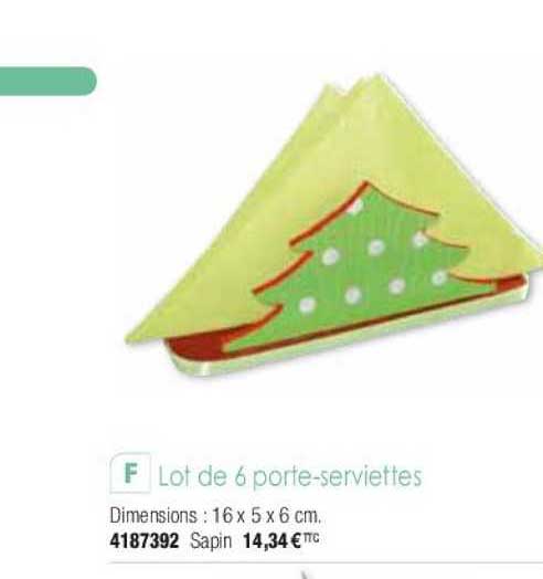 lot de 6 porte-serviettes