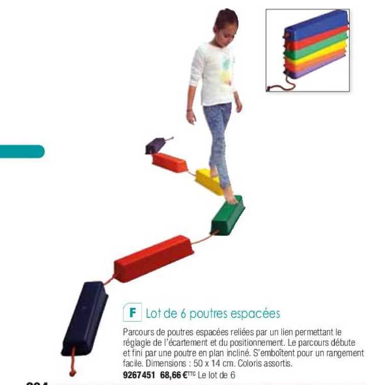 lot de 6 poutres espacées