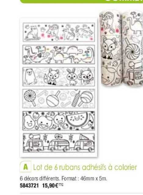 Lot De 6 Rubans Adhésifs à Colorier