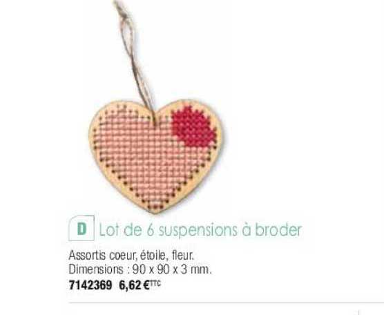 lot de 6 suspensions à broder