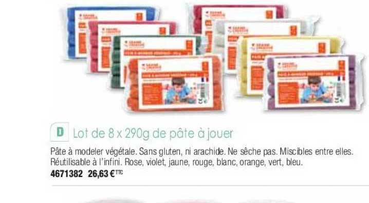 lot de 8 x 290g de pâte à jouer