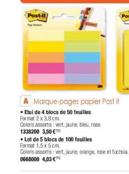 marque-pages papier post it