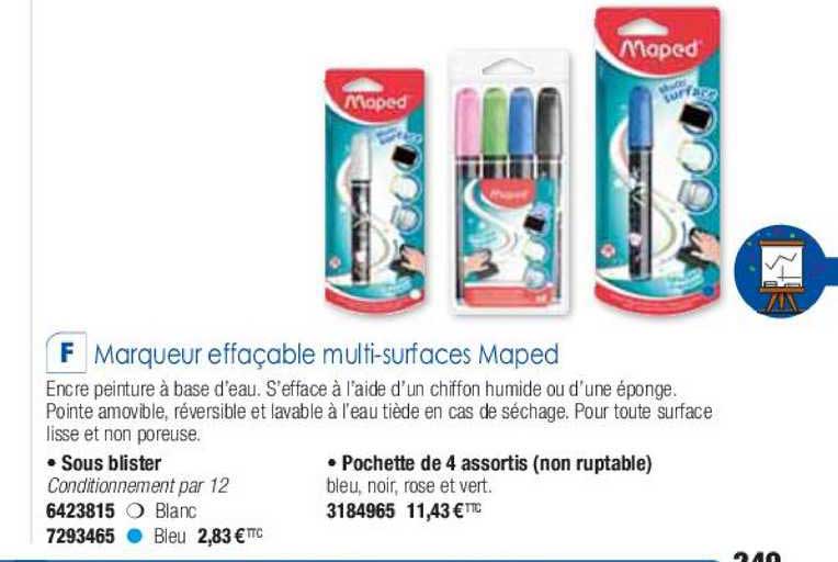 marqueur effaçable multi-surfaces maped