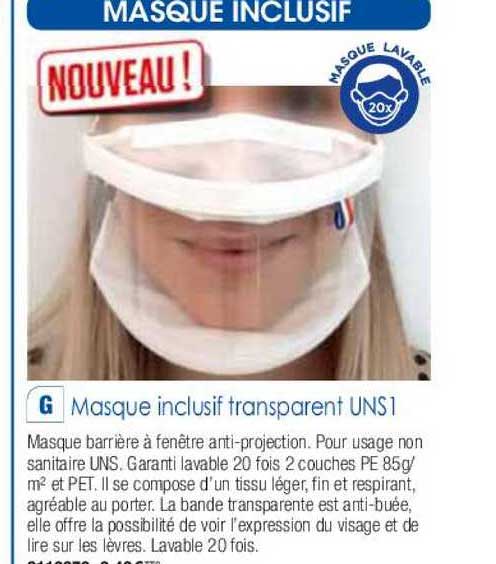 Masque Inclusif Transparent Uns1