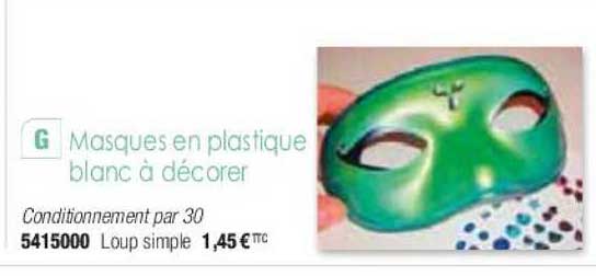 Masques En Plastique Blanc à Décorer