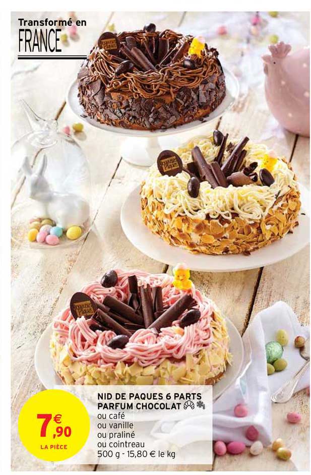 nid de pâques 6 parts parfum chocolat