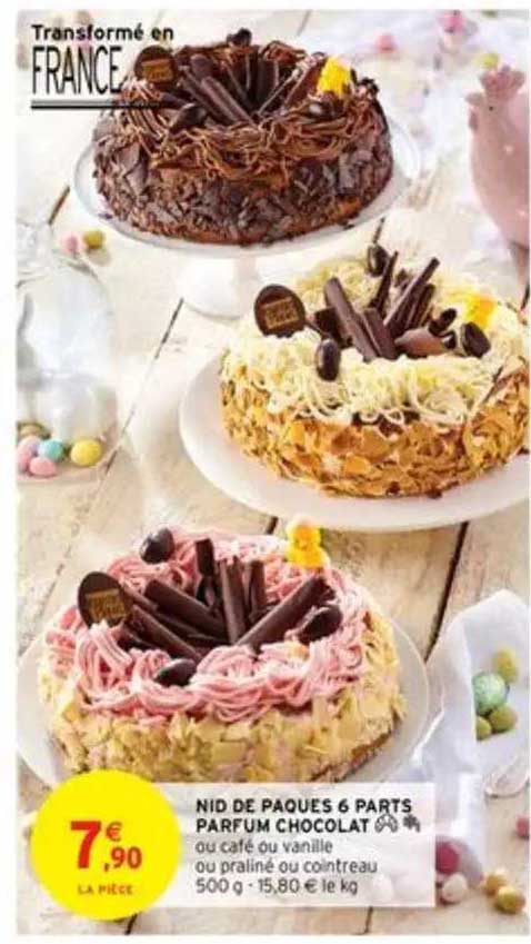 nid de pâques 6 parts parfum chocolat