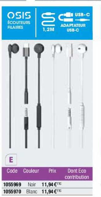 osis écouteurs filaires