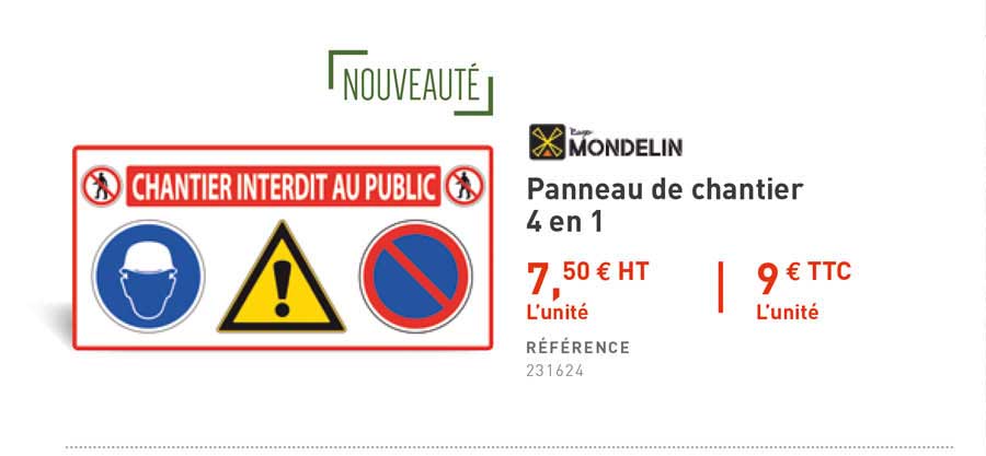 panneau de chantier 4 en 1 mondelin