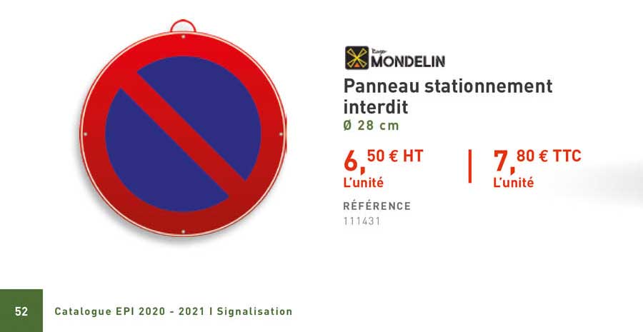panneau stationnement interdit mondelin