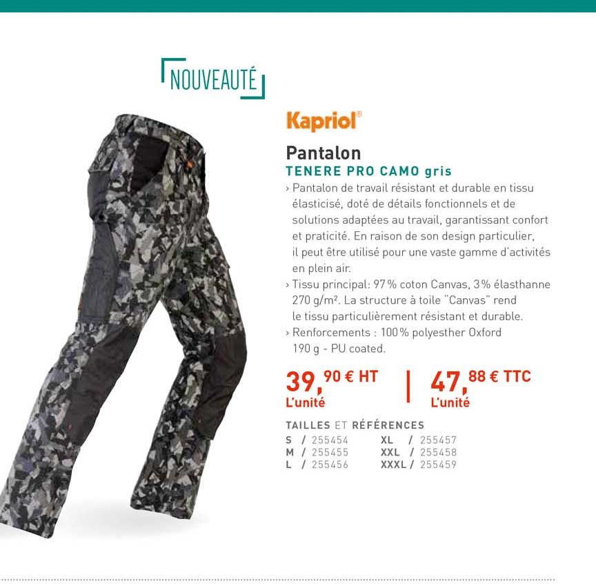 pantalon tenere pro camo gris kapriol