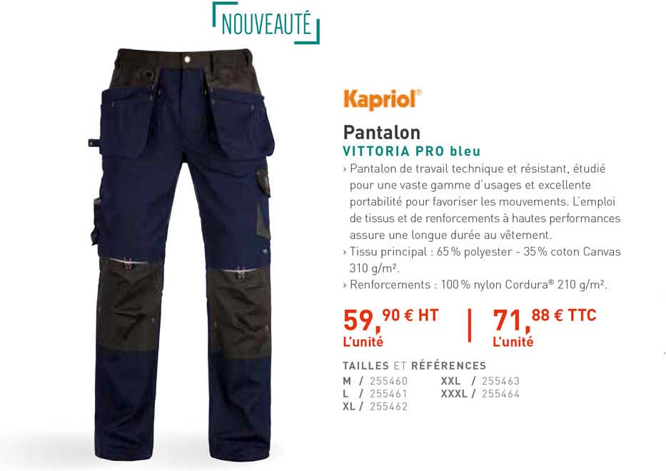 Pantalon Vittoria Pro Bleu Kapriol
