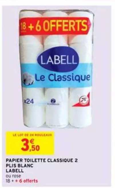 papier toilette classique 2 plis blanc labell