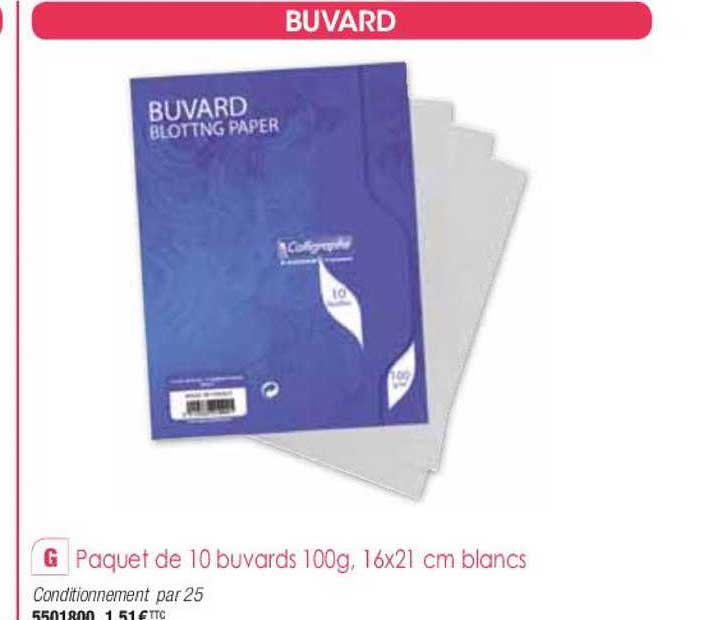paquet de 10 buvards 100g 16x21 cm blancs