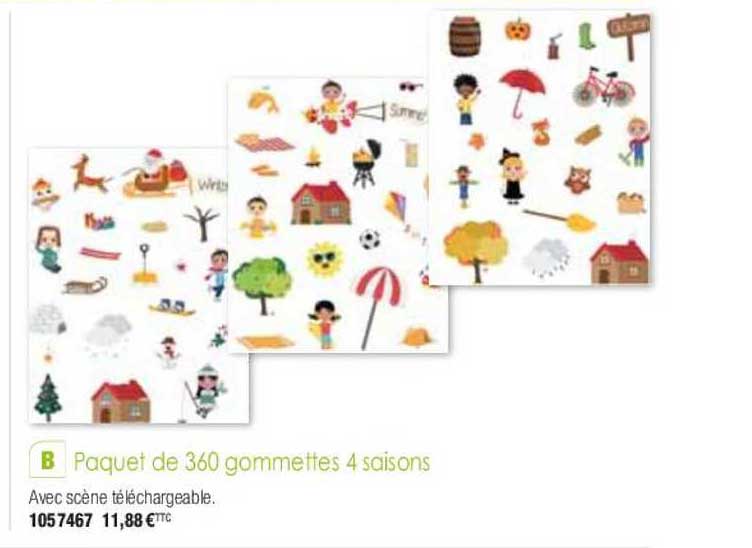 paquet de 360 gommettes 4 saisons