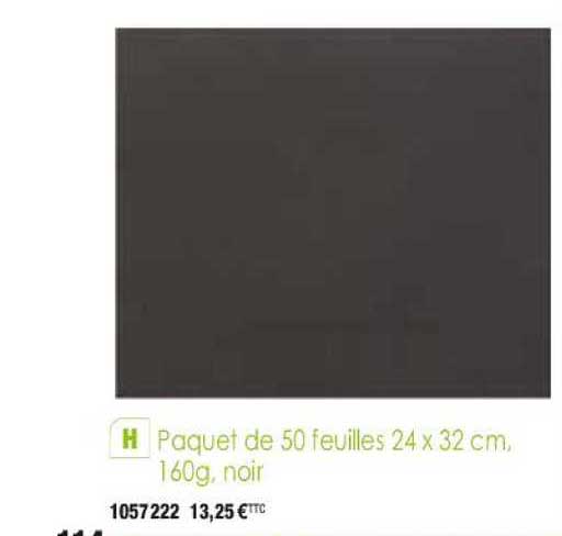 paquet de 50 feuilles 24 x 32 cm 160g noir