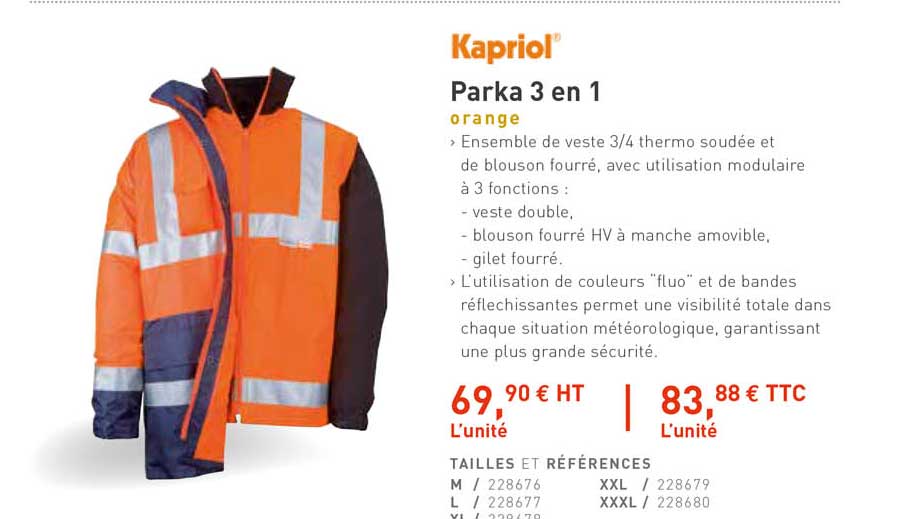 Parka 3 En 1 Orange Kapriol