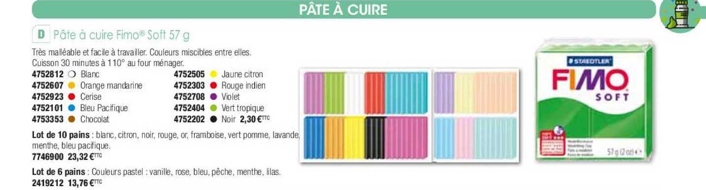 pâte à cuire fimo soft 57 g