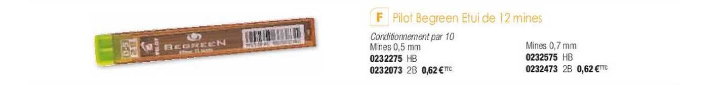 pilot begreen étui de 12 mines