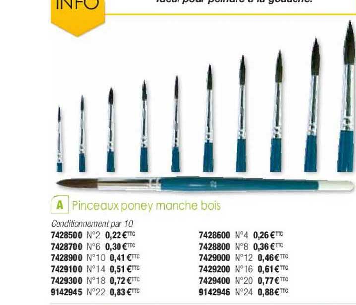 pinceaux poney manche bois