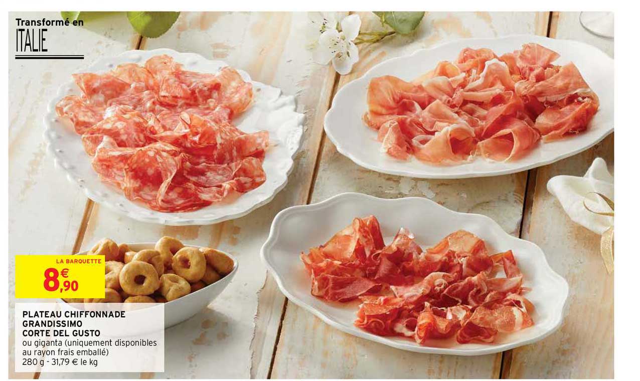 plateau chiffonnade grandissimo corte del gusto