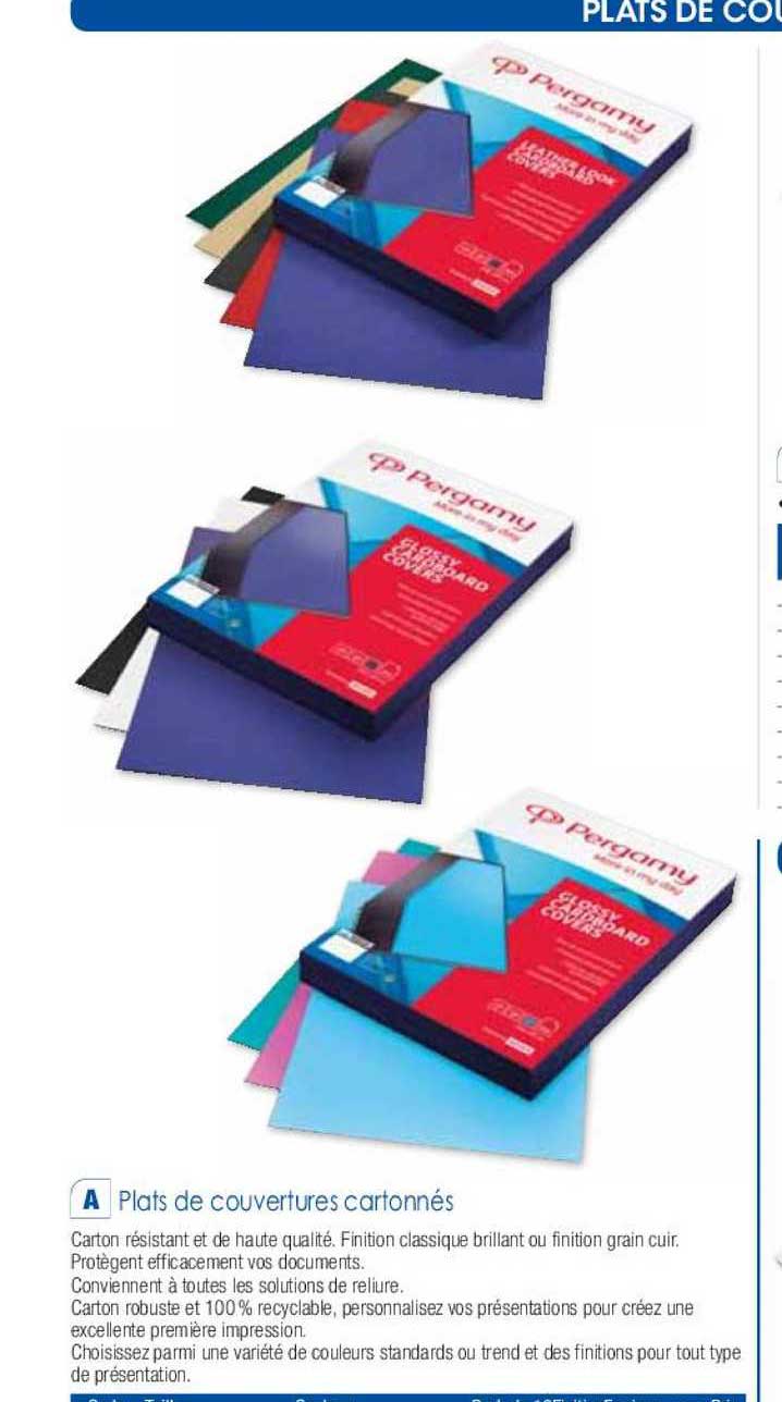 plats de couvertures cartonnés