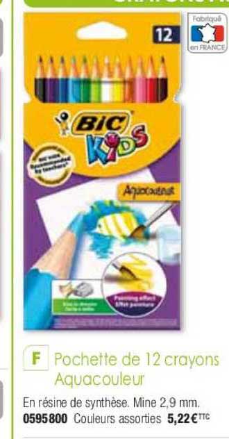 Pochette De 12 Crayons Aquacouleur