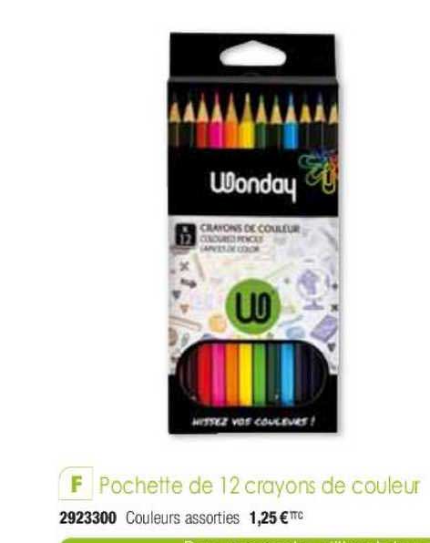 Pochette De 12 Crayons De Couleur Wonday