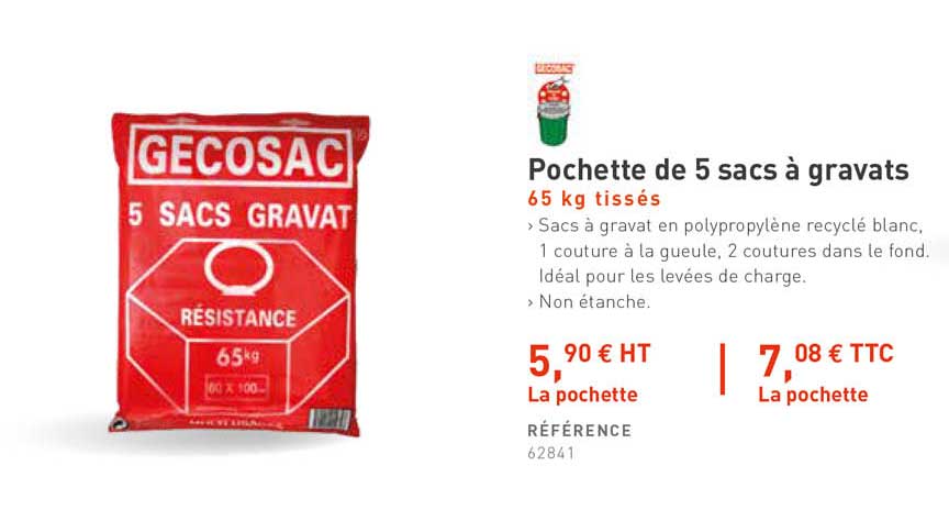 pochette de 5 sacs à gravats gecosac