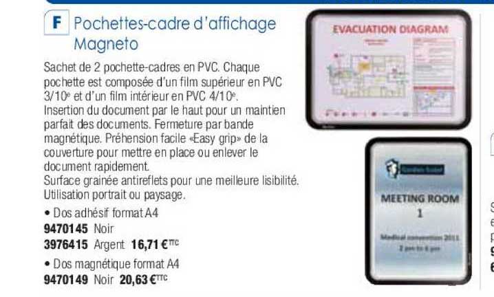 pochettes-cadre d'affichage magneto